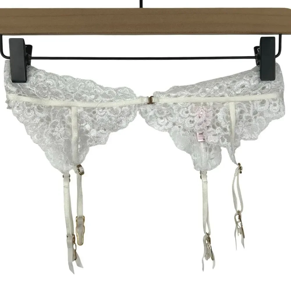 Victorias Secret White Lace Garter Belt Bridal Lingerie Adjustable Sexy XS Small